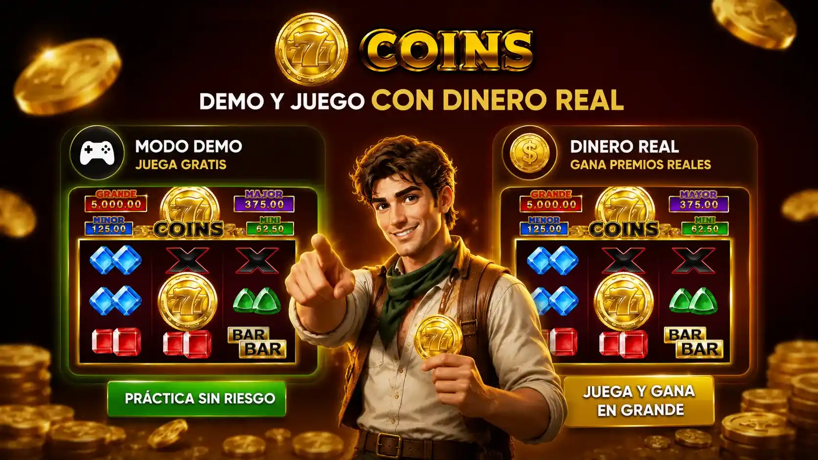 777 Coins demo y juego con dinero real