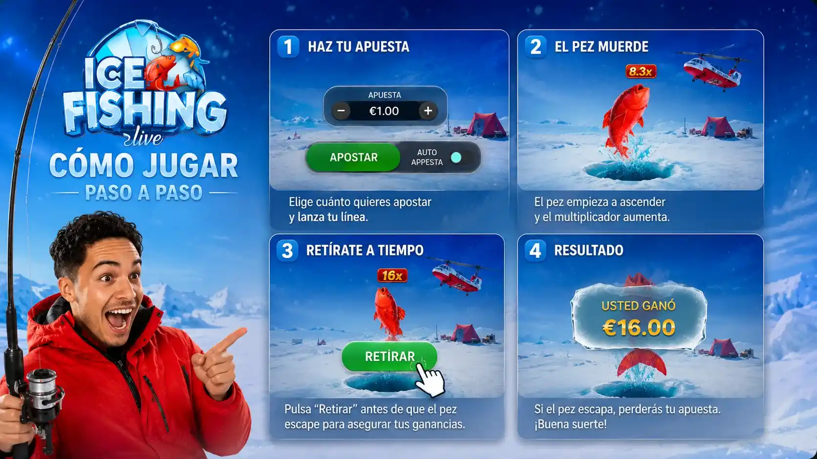 Cómo jugar a Ice Fishing paso a paso