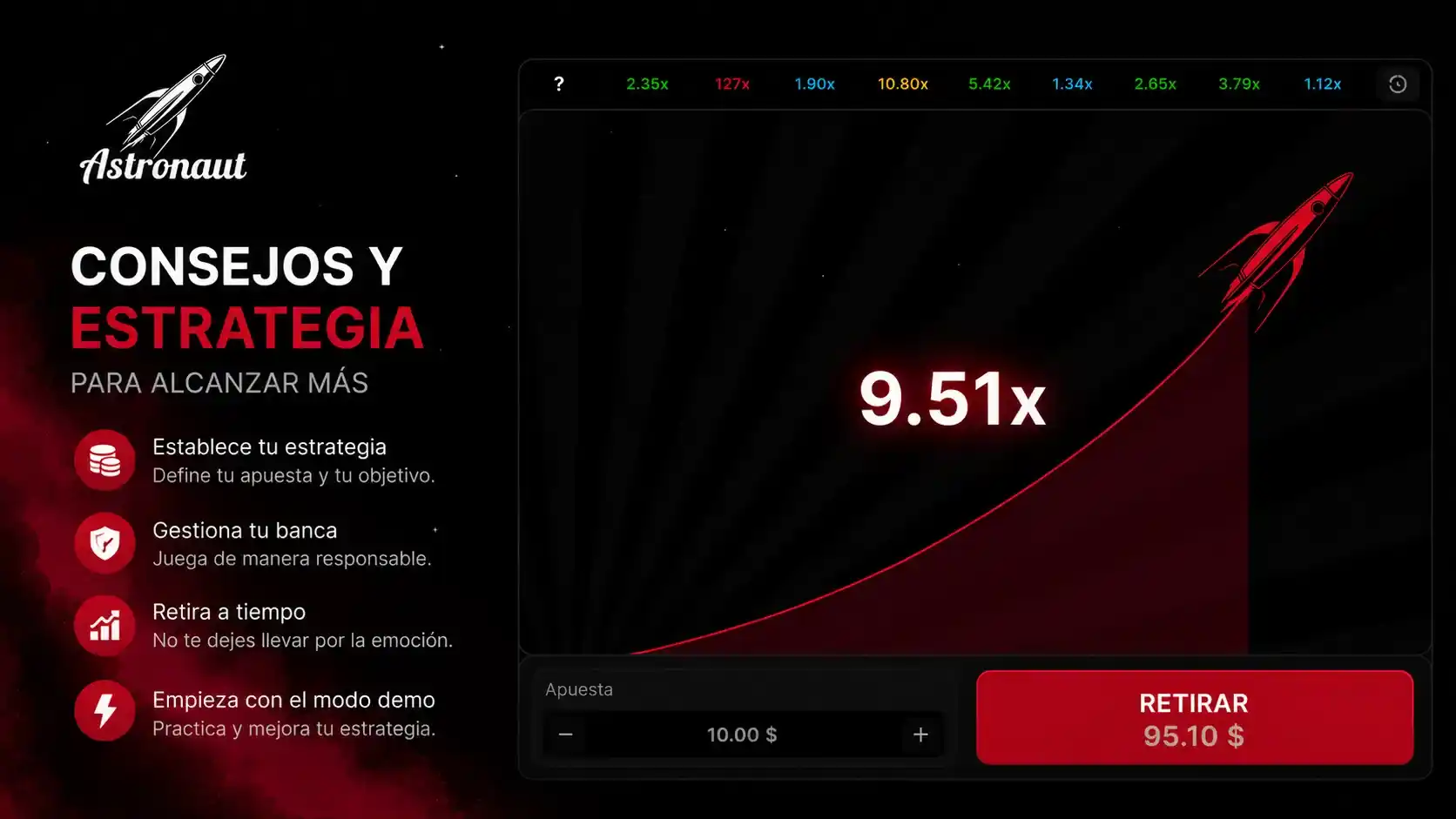 Consejos y estrategia para Crash Games como Astronaut