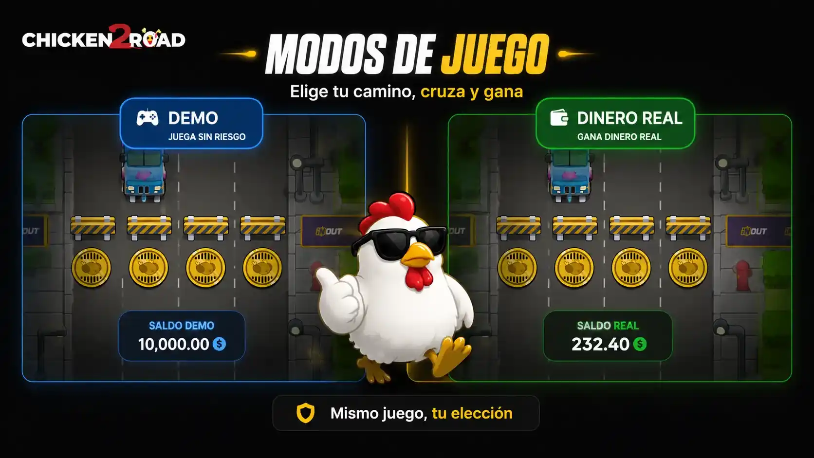 Modos de juego: demo y dinero real