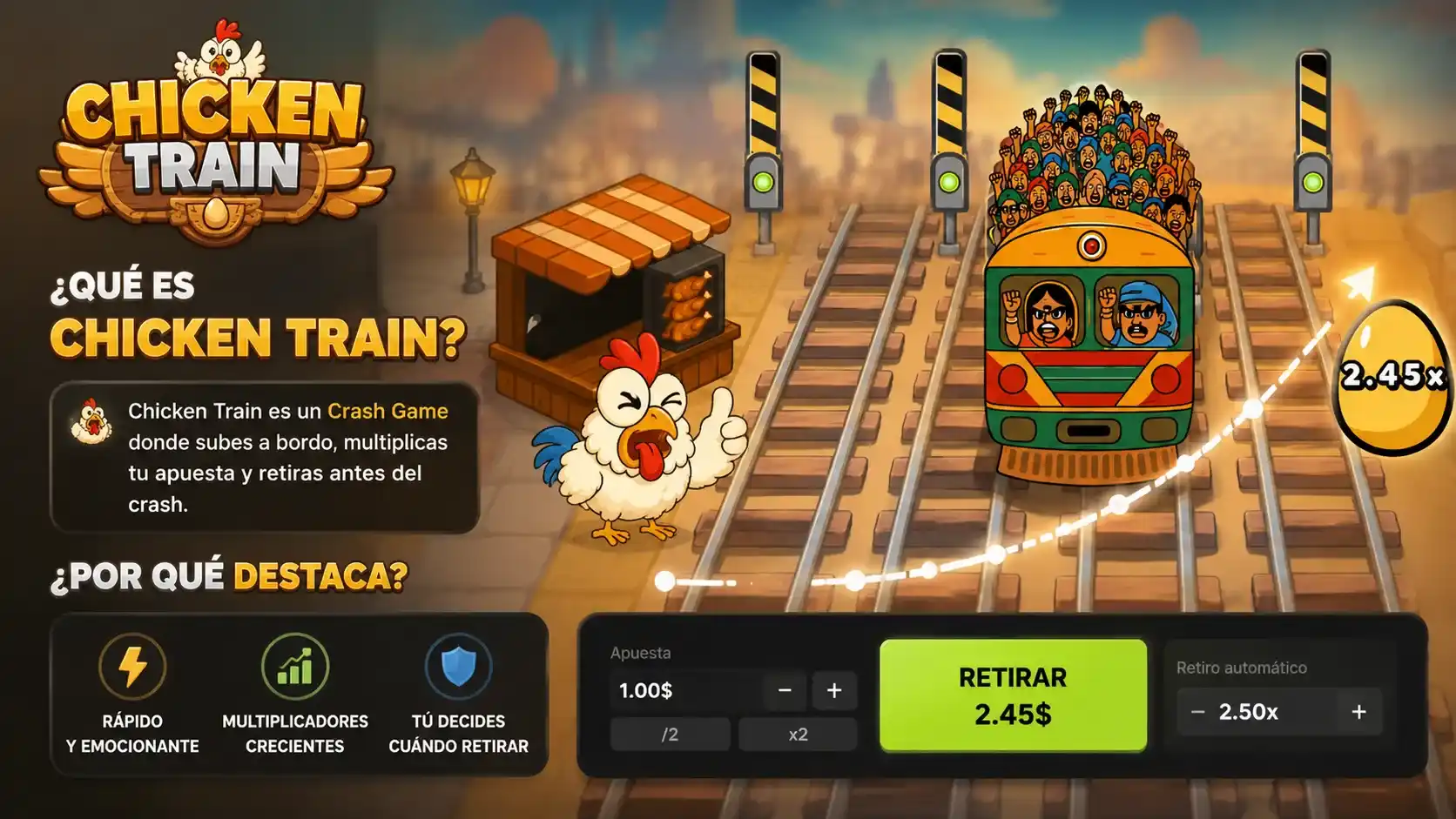 Qué es Chicken Train y por qué destaca entre los Crash Games