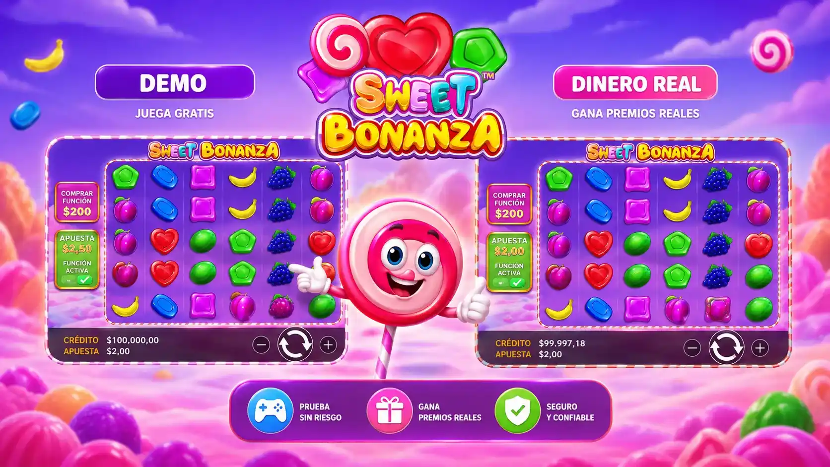 Sweet Bonanza demo vs juego con dinero real